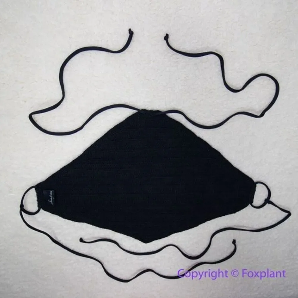 New! Frankies bikini jimi black crochet‎ halter bikini top 100% cotton, size S